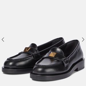 Valentino women's Black Loafers with Gold roman studs eu38